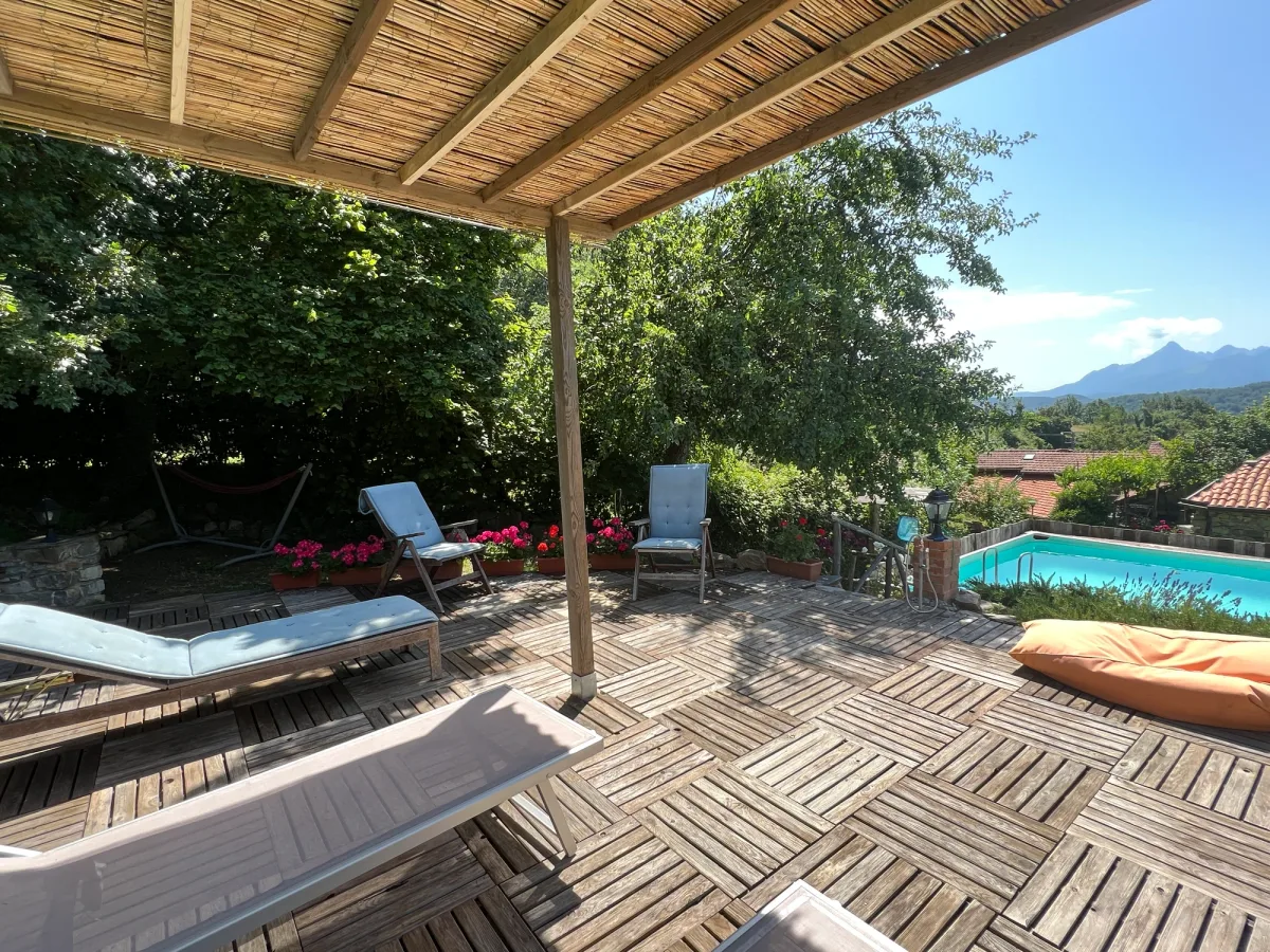 The pergola and relaxation area