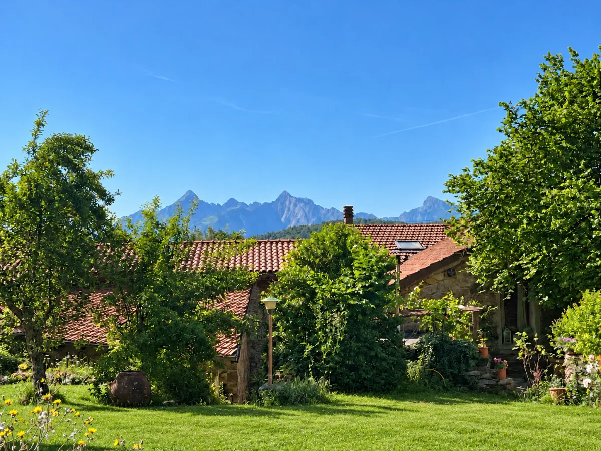 The garden and the Apuan Alps