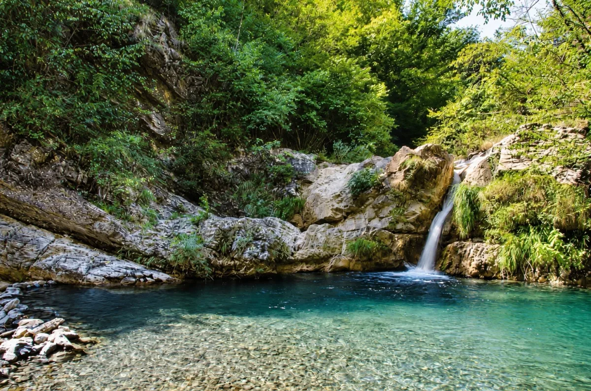 A waterfall in nature