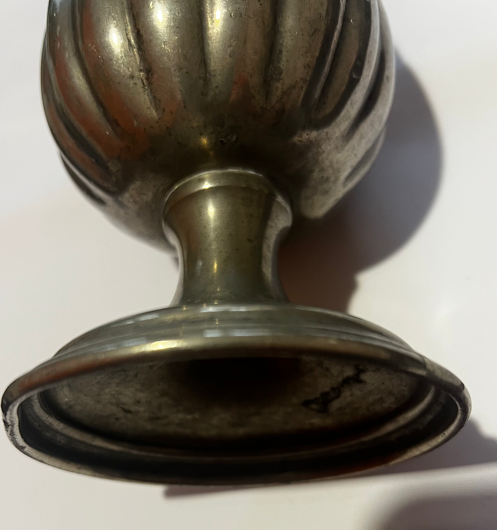 Miniatura: Vaso in peltro 95 portafiori anni 50  