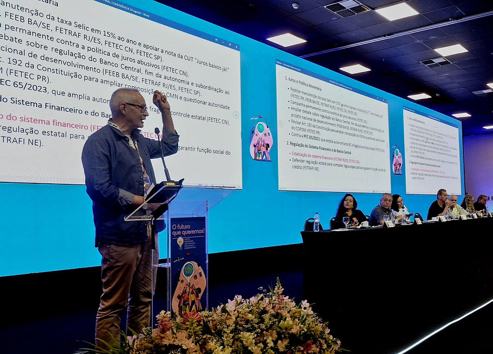 Manoel Elídio Rosa, o Mané Gabeira, na 27º Conferência dos Bancários em São Paulo. 24/09/2025