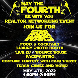Come mingle with the top DFW area agents in an immersive Star Wars-themed setting while enjoying incredible cocktails and Hors d’oeuvres catered by an on-site local chef . There's also a live DJ that will have everyone up on their feet – don't forget about luxury photo booth opportunities either 😉 And if all these perks weren’t enough already...we've got a $500 cash prize for the best Star Wars-themed costume! 
 You don't want to miss this incredible event on (TODAY) May 4th starting at 4:30 pm! 
 
 We'll have tons of activities for the kids like face painting and a bouncy house, so bring your whole family. All are welcome--don’t hesitate to RSVP with the link below or email claboy@greenscenehomeinspections.com. 
 RSVP HERE  We can’t wait to see you there! 💚