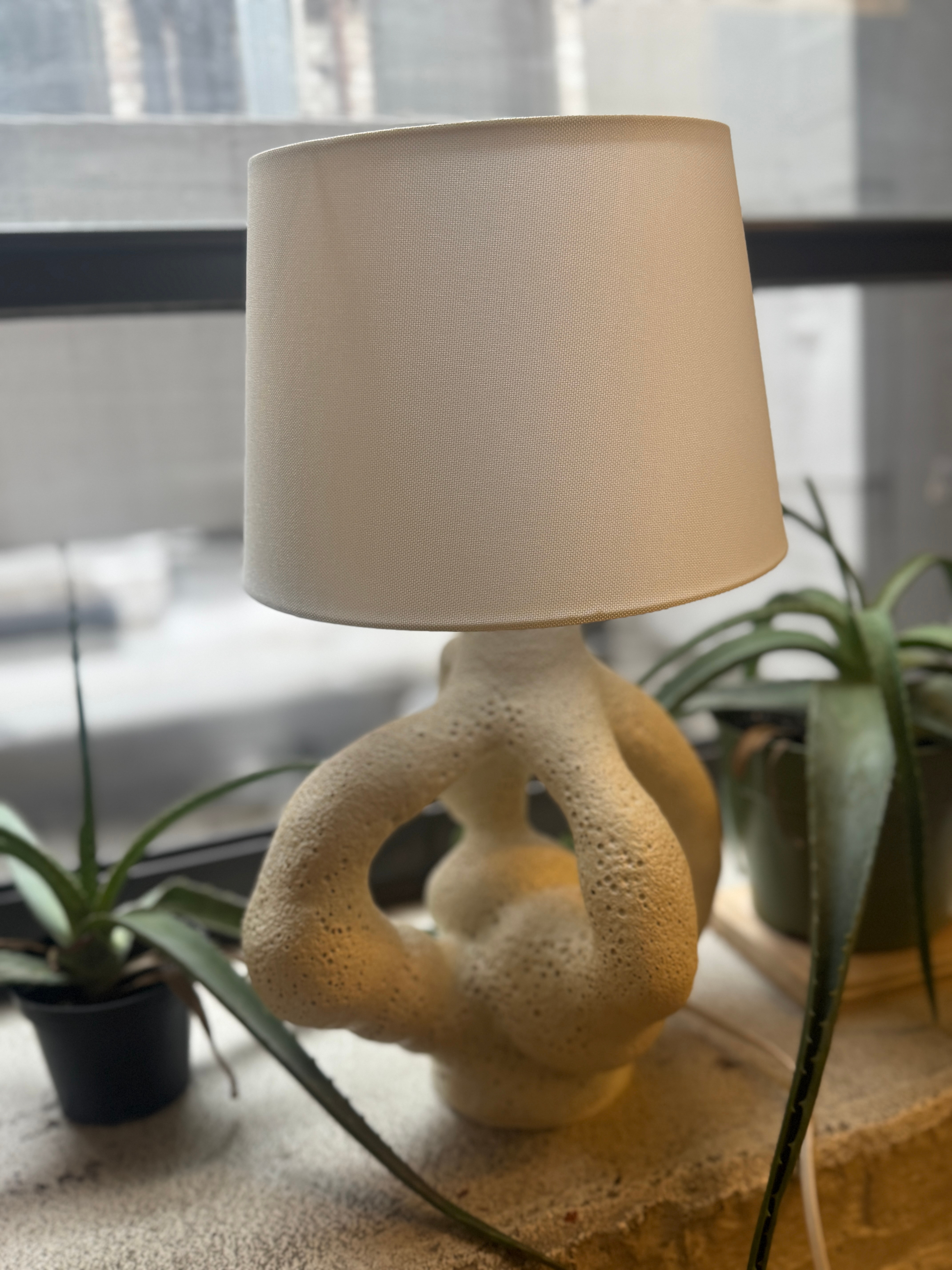 Sculptural Ceramic Lamp — Textured Form