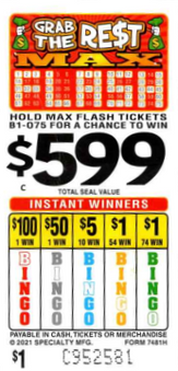 Grab the Rest - Bingo Ticket - Children's Toy Fund Bingo