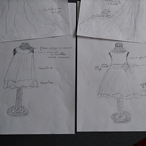 Dessin création robes enfants mariage