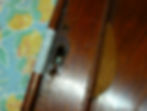 Door face: repairing damage from holes left by an inappropriate handle that was fitted at some stage.