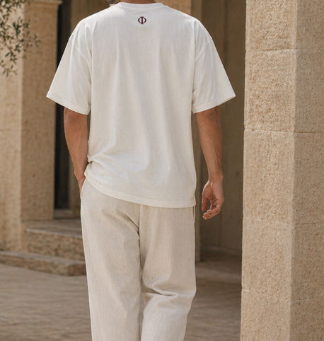 Thumbnail: The Laurel Crest Tee- Burgundy Embroidery
