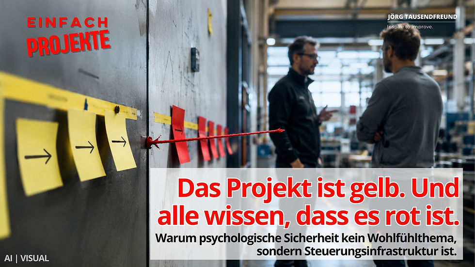 Das Projekt ist gelb. Und alle wissen, dass es rot ist.