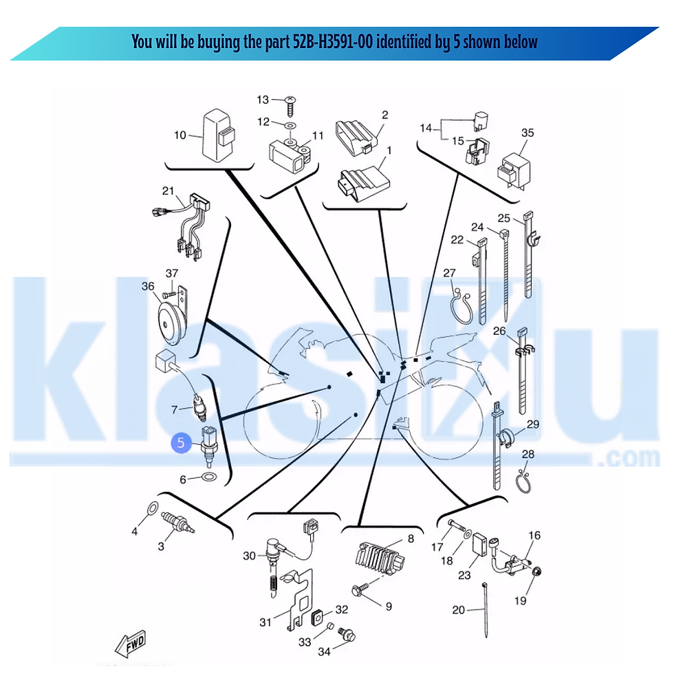 Thumbnail: Yamaha R3/MT03 2015-2024 Thermo Unit Sensor Assembly 52B-H3591-00