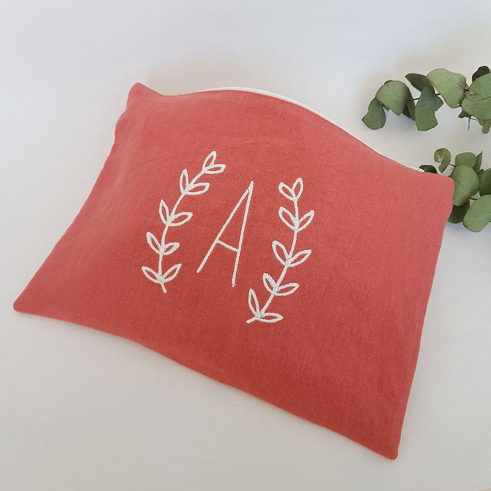 Miniature : Grande pochette - Broderie de l'initiale