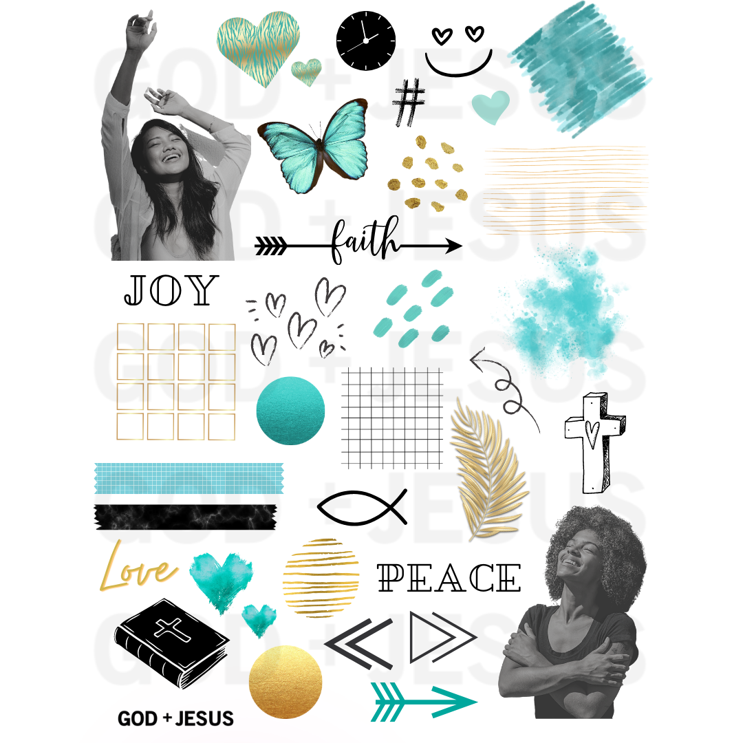 Turquoise Sticker Stash (Digital)