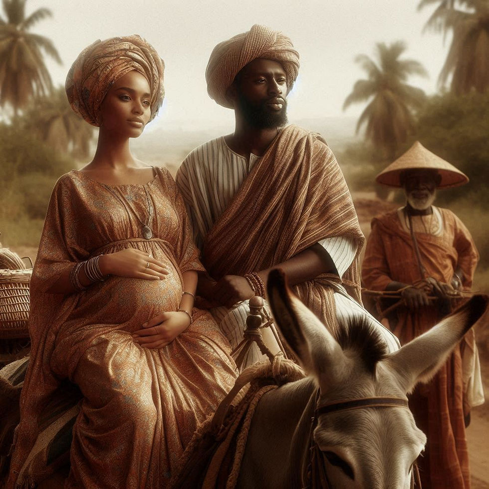A Man, his Wife and his Donkey.