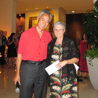 Ruth Accepting winners check in 2014.JPG