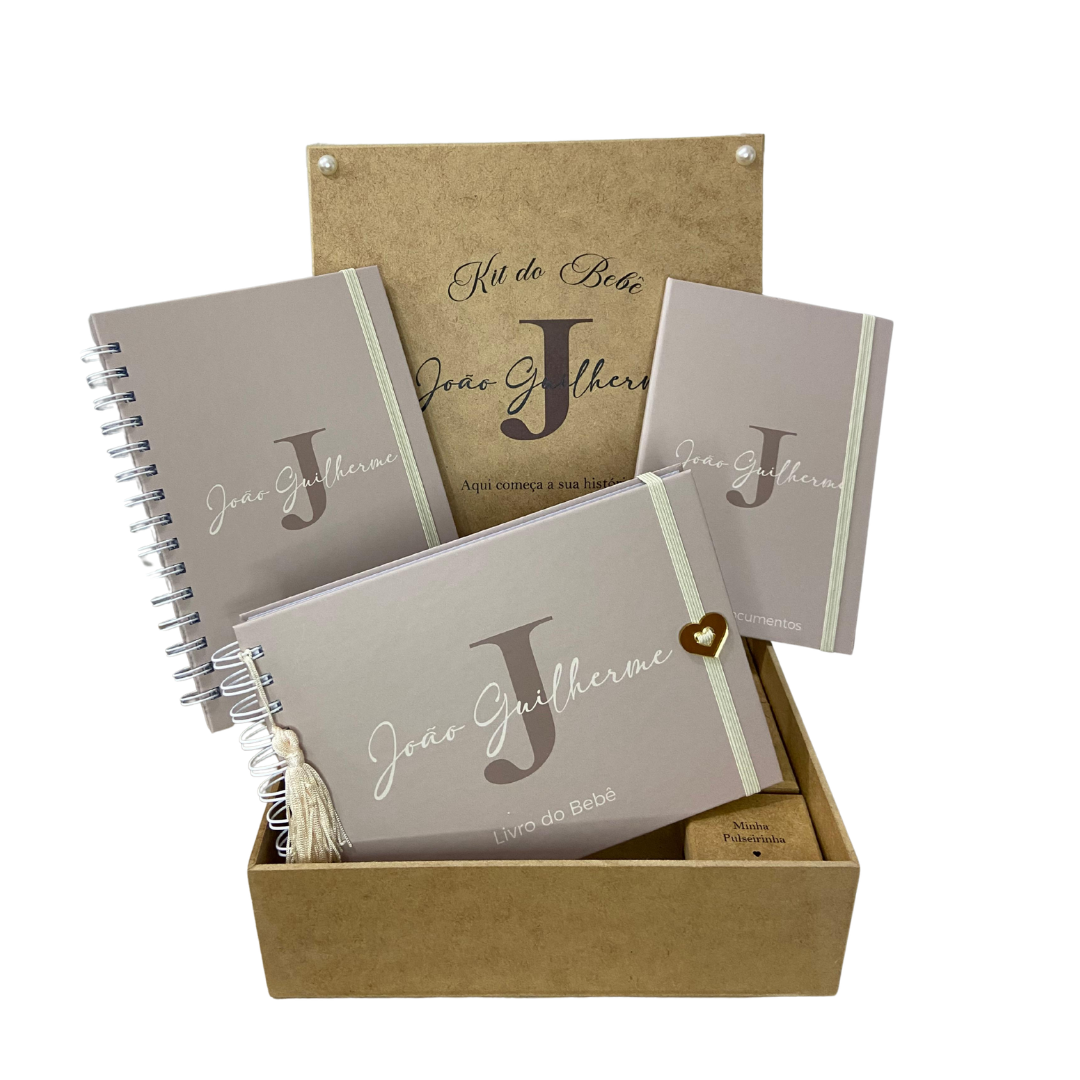 Kit Box do Bebê Neutro Marrom