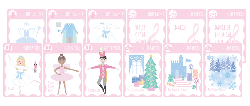 All of of Nutcracker cards for children's card game Build A Ballet
