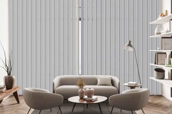 A versatile and elegant treatment that combines vertical blind functionality with the softness of drapery.
