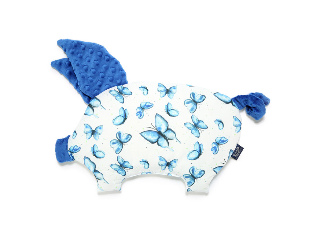 Sleepy Pig Pillow, Butterflies Blue