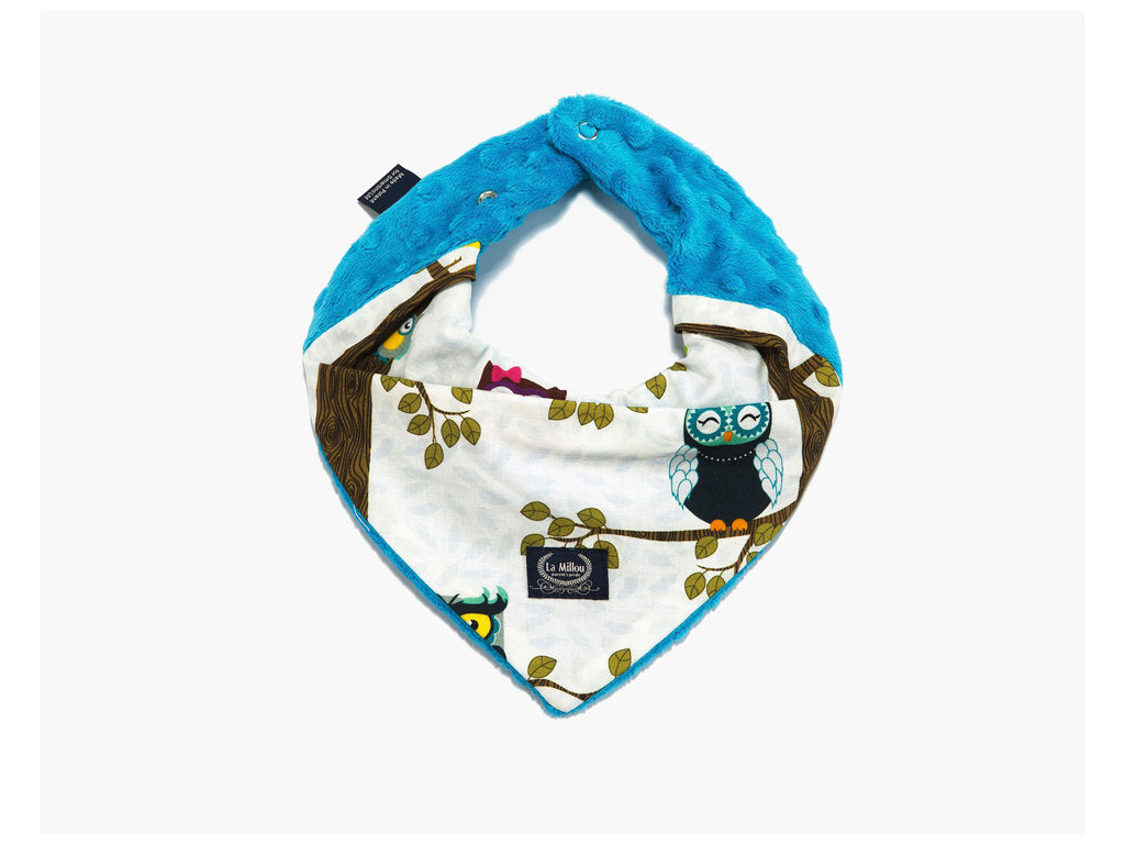 Soft Scarf, Owls Blue