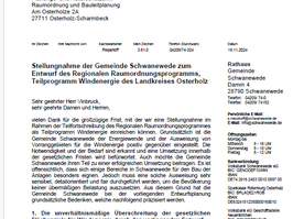 Stellungnahme 1 Gemeinde Schwanewede