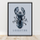 Thumbnail: INKY LOBSTER WITH TEXT ON GREY ART PRINT UNFRAMED