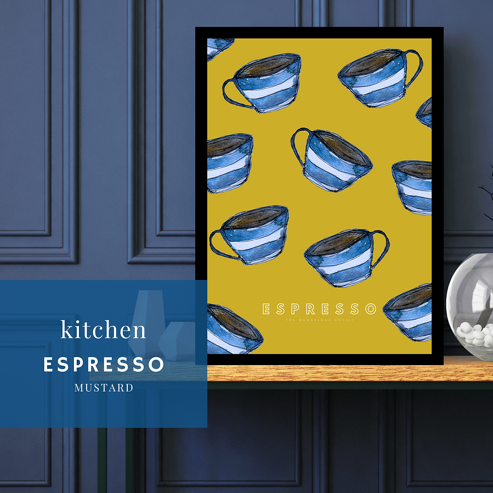 ESPRESSO MUSTARD ART PRINT UNFRAMED