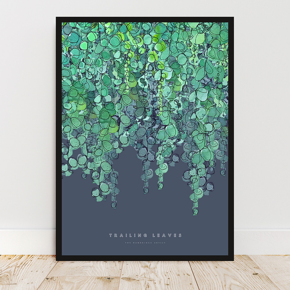 Buy TRAILING LEAVES ART PRINT ON SLATE Prints & Interiors by The