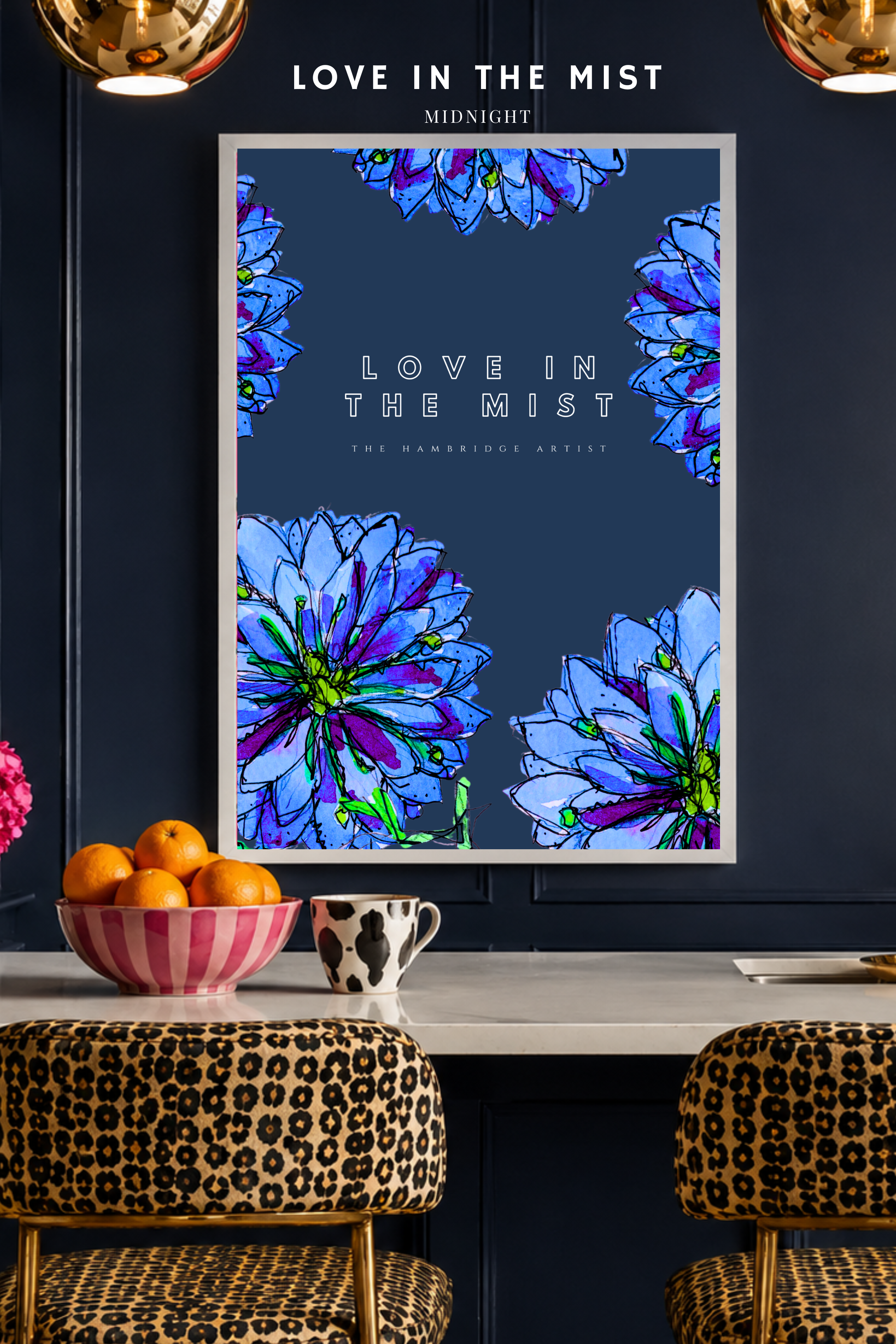 LOVE IN THE MIST MIDNIGHT UNFRAMED