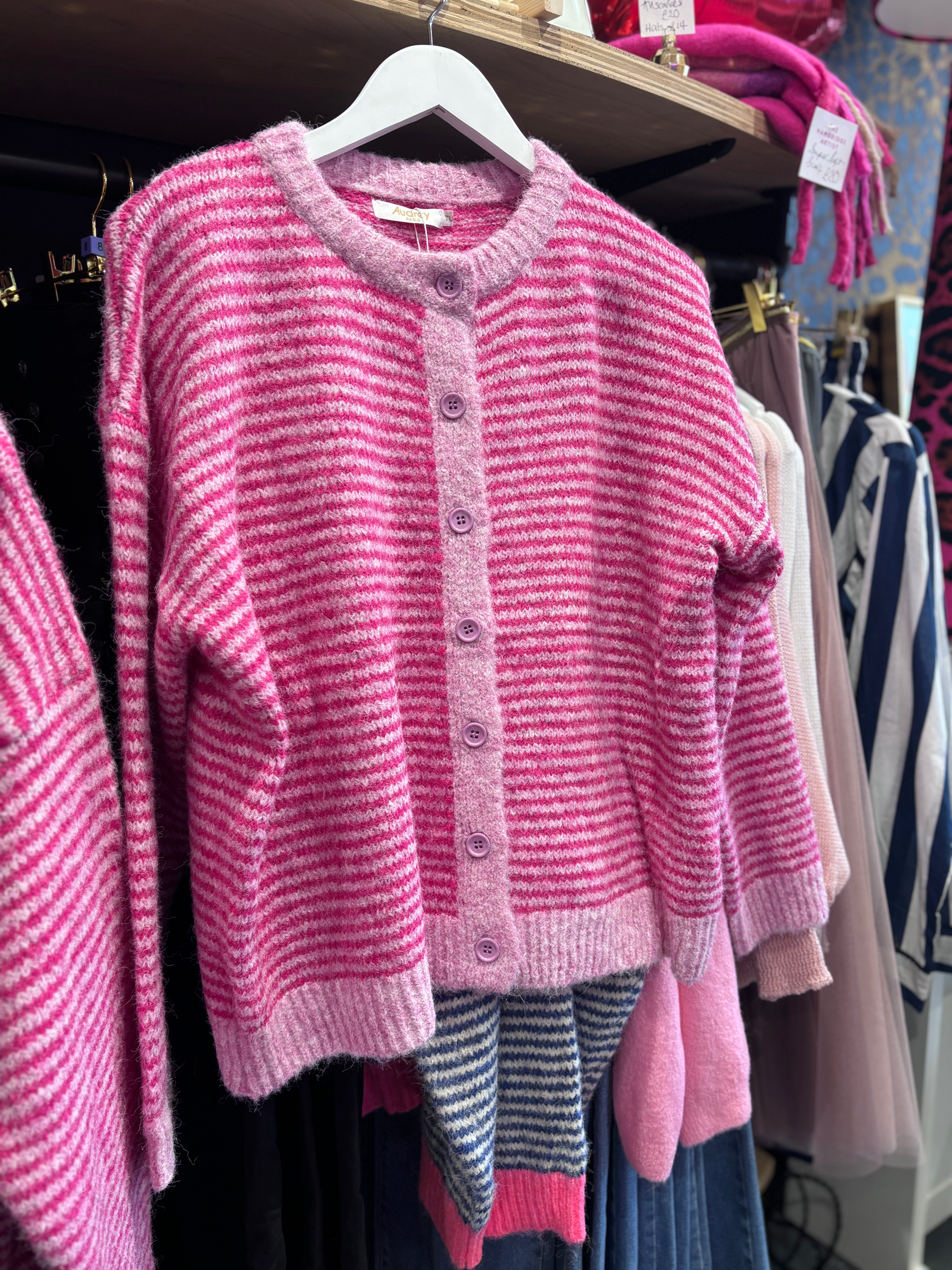 PINK & FUSCIA CARDIGAN ONE SIZE