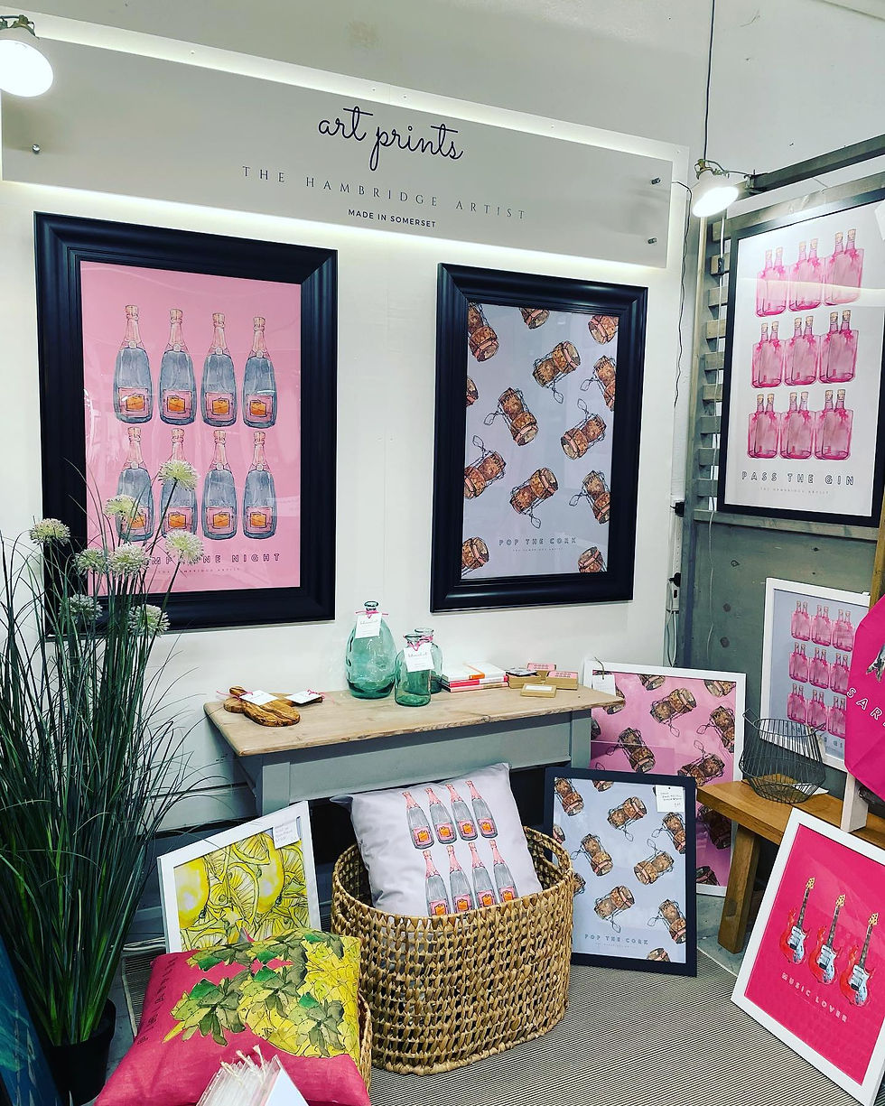 Thumbnail: POP THE CORK PINK ART PRINT UNFRAMED