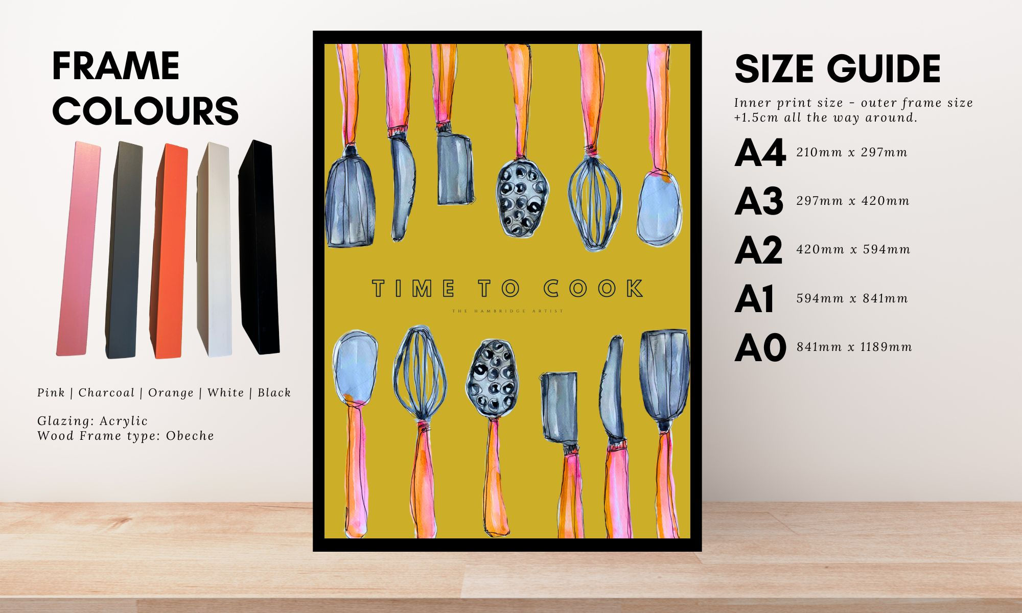 TIME TO COOK MUSTARD - CHOOSE FRAME COLOUR