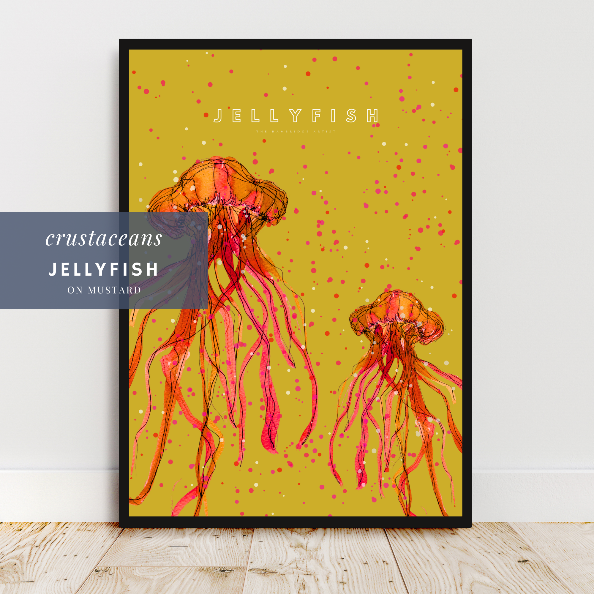 JELLYFISH MUSTARD ART PRINT UNFRAMED