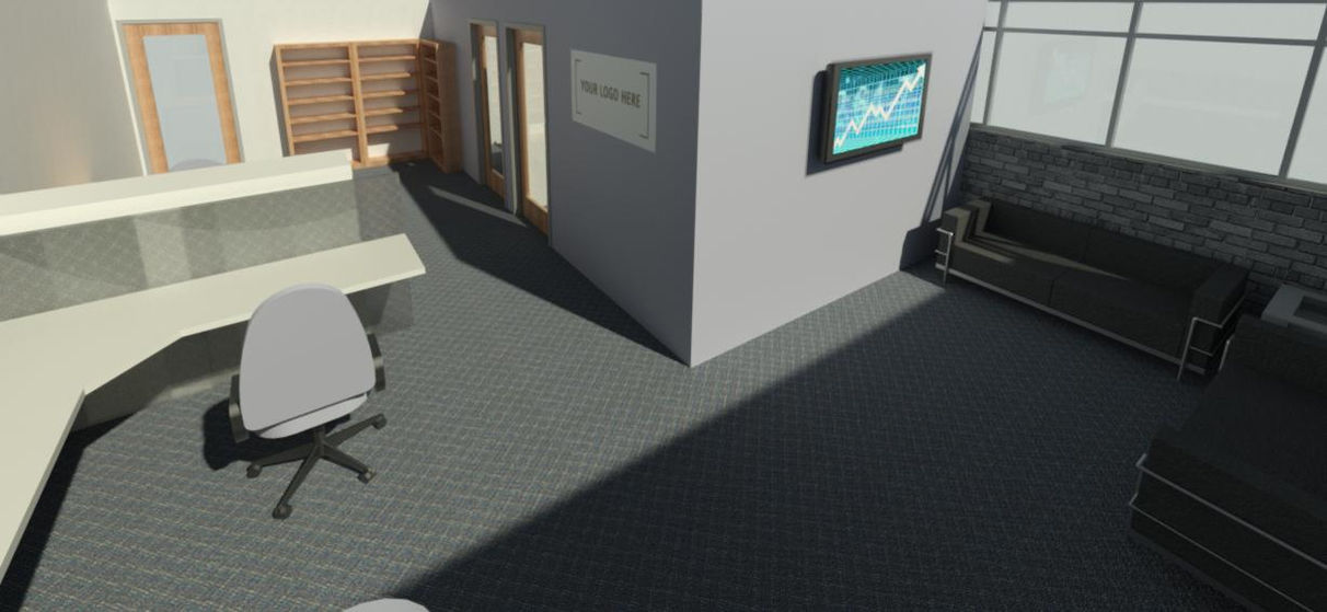 Interior Office Desk Area As-Built Drawing in Revit