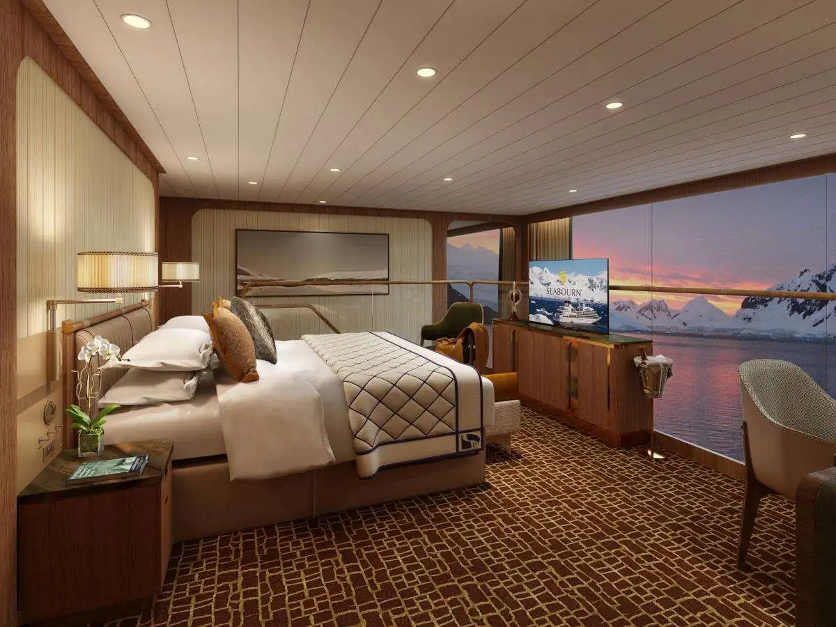 Beautiful and spacious stateroom suite.