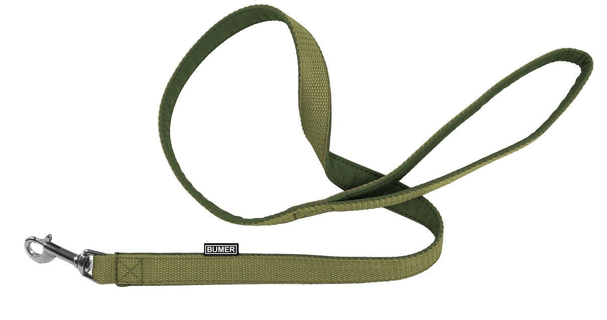 BUMER Kurzführer für Hunde mit Handschlaufe, Softshell Cactus Green / moos