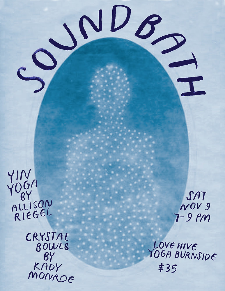 Yin Yoga Crystal Bowl Soundbath at Love Hive Yoga / Saturday, November
