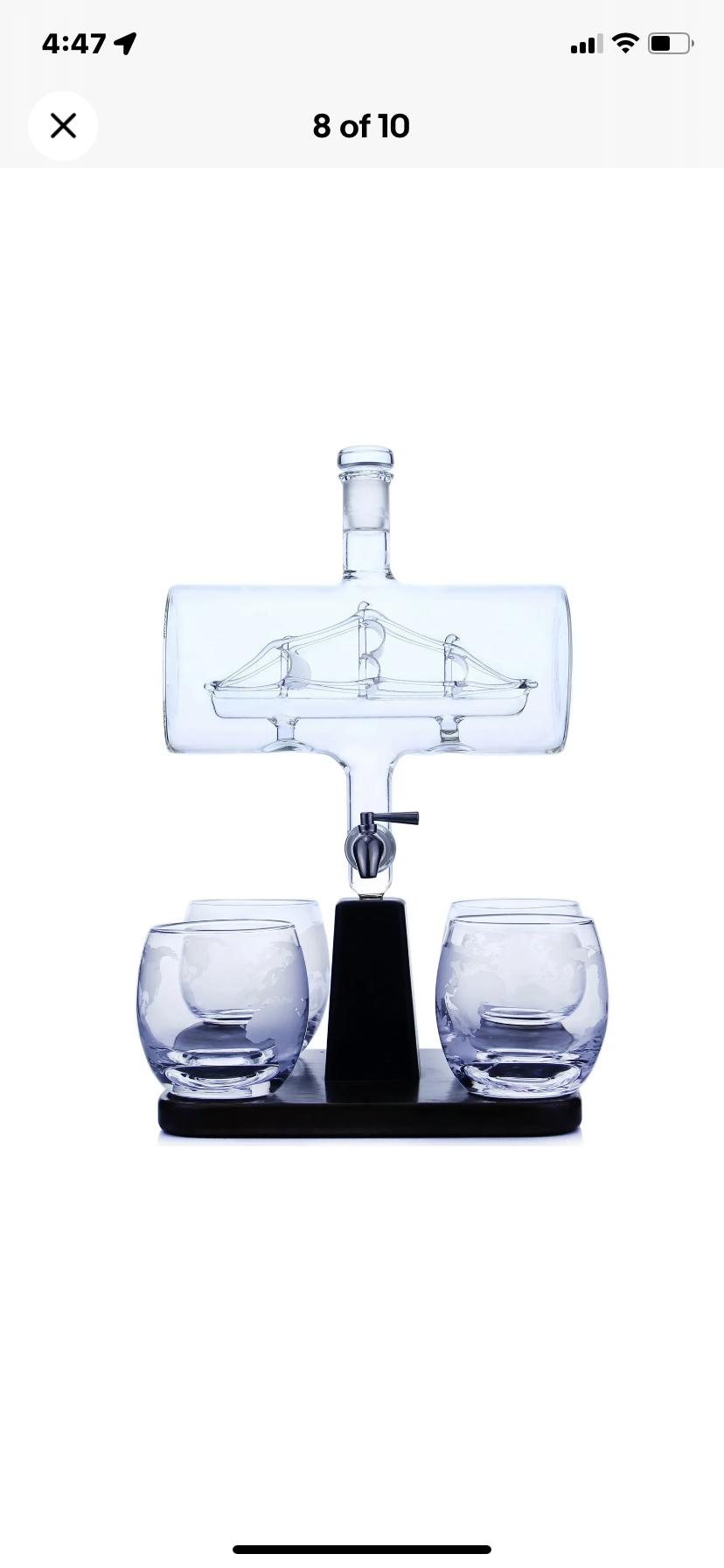Thumbnail: Glass Crystal Whiskey Decanter Set Bottle Display Dispenser Liquor Wine BARREL