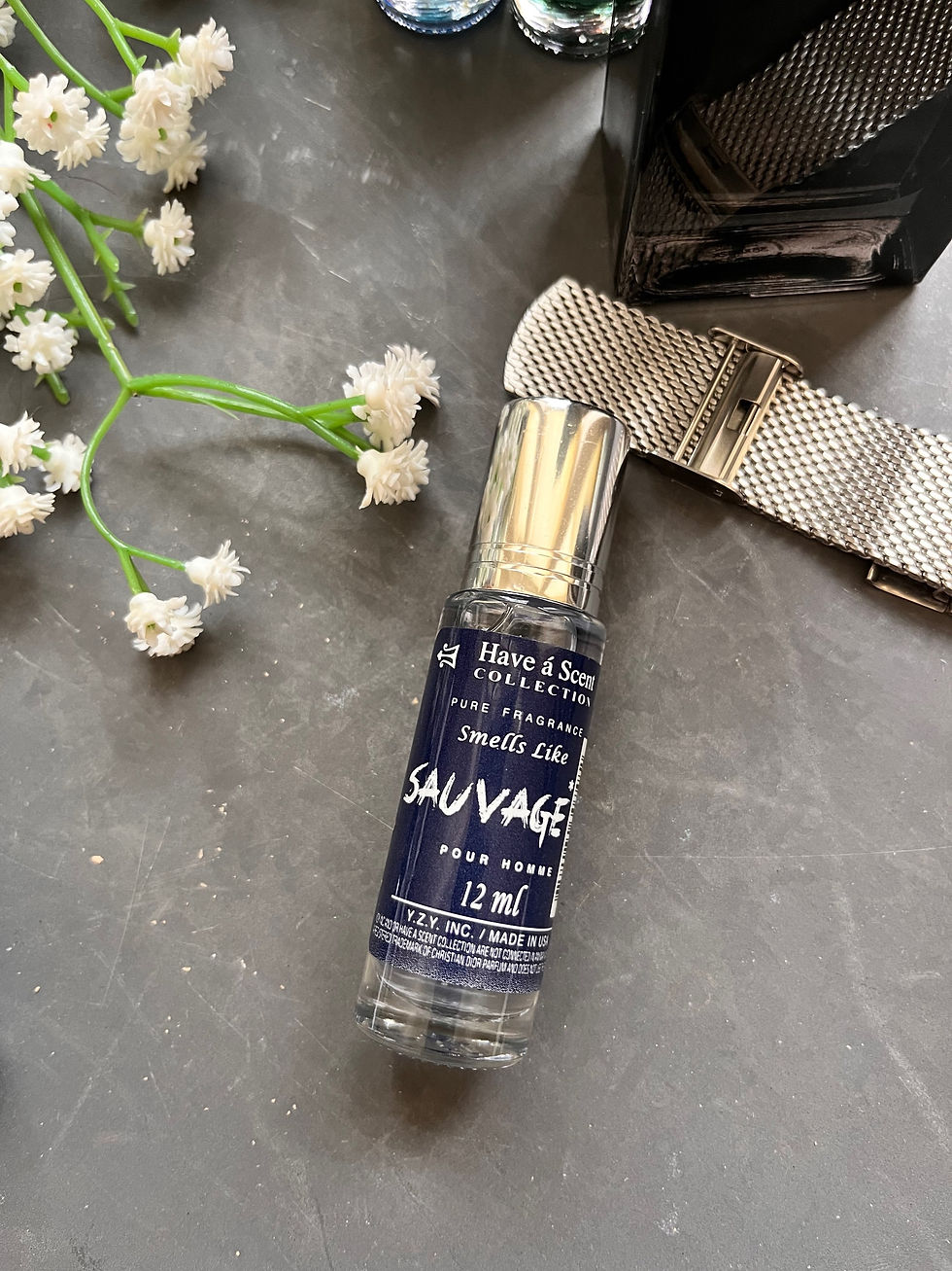 SAUVAGE Pour Homme inspired Perfume Oil in 12ml roller ball bottle