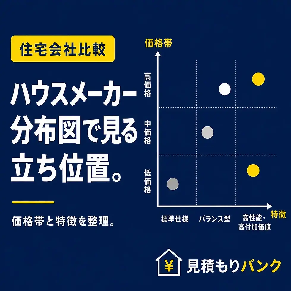 ハウスメーカー分布図で見る住宅会社の立ち位置|価格帯と特徴を整理