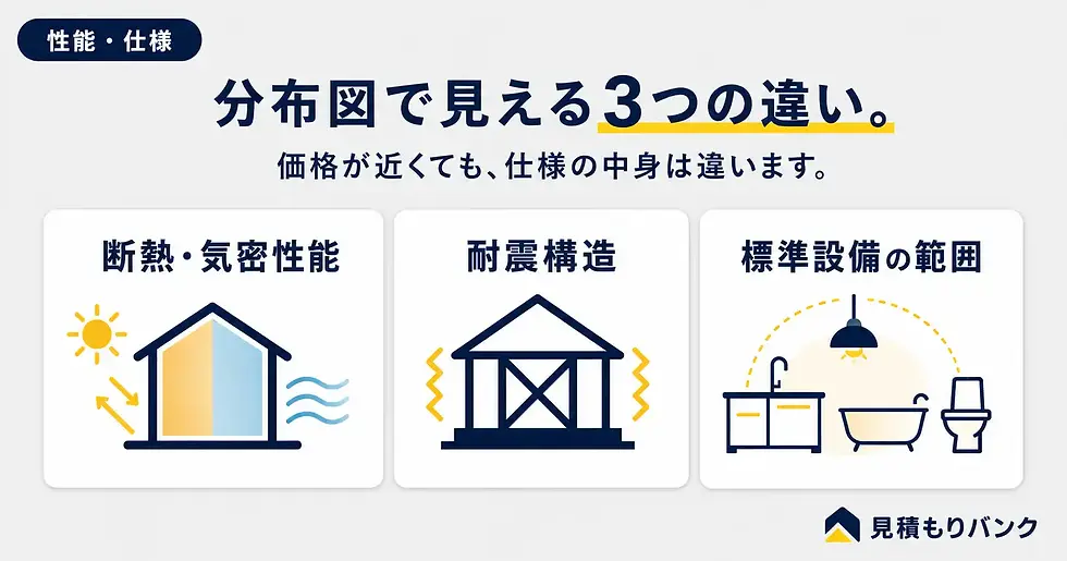 分布図で見える住宅性能・仕様の違い