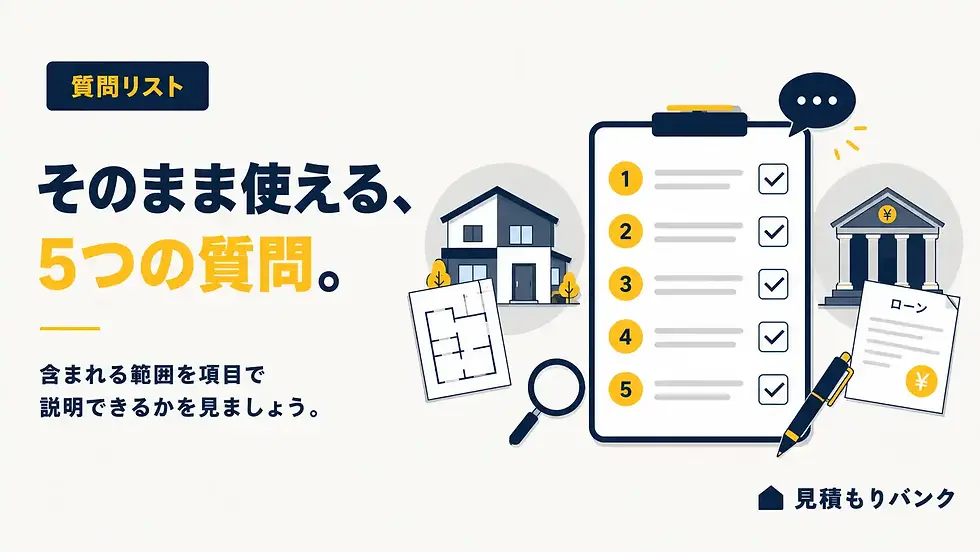 住宅会社・金融機関に聞く5つの質問