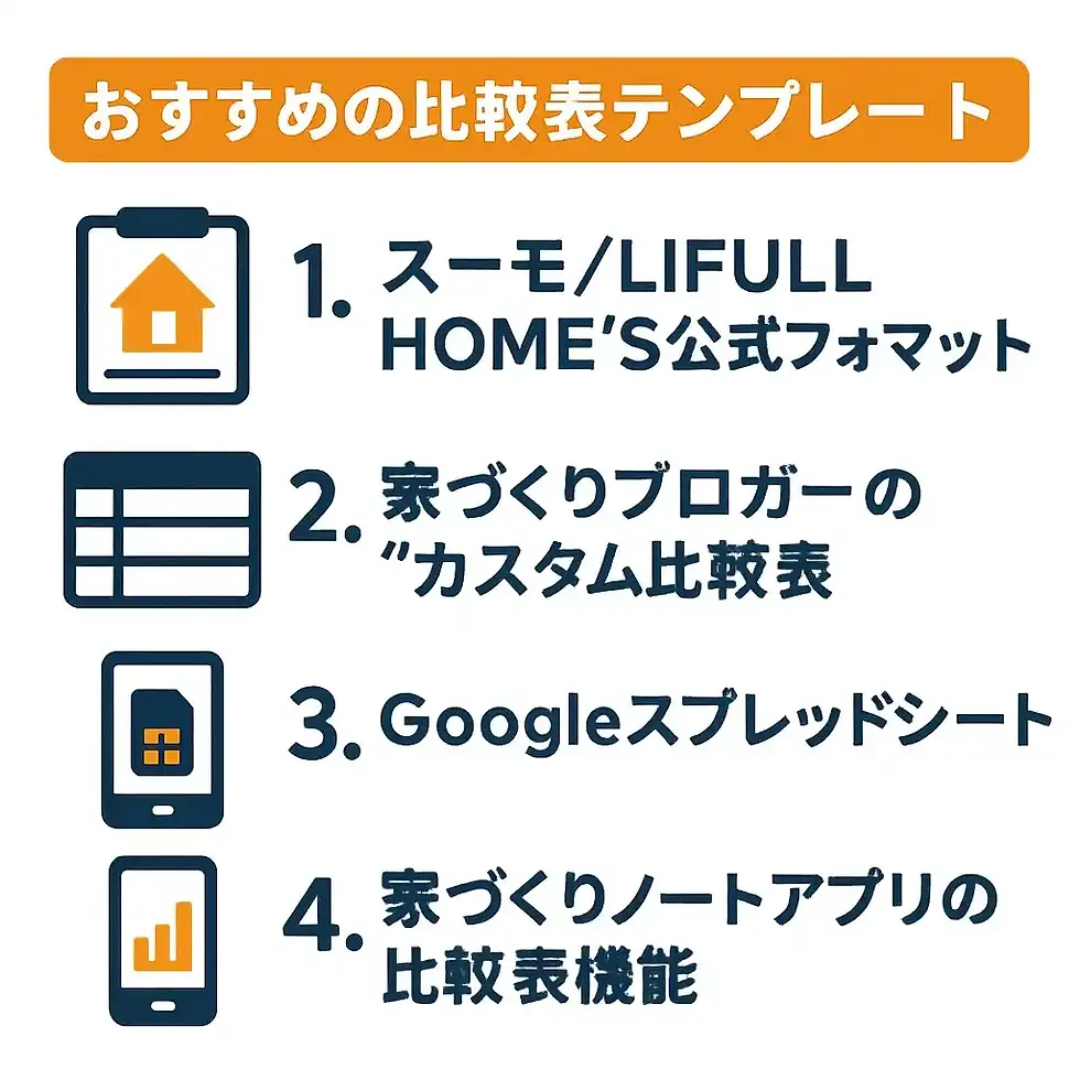 おすすめの比較表テンプレート