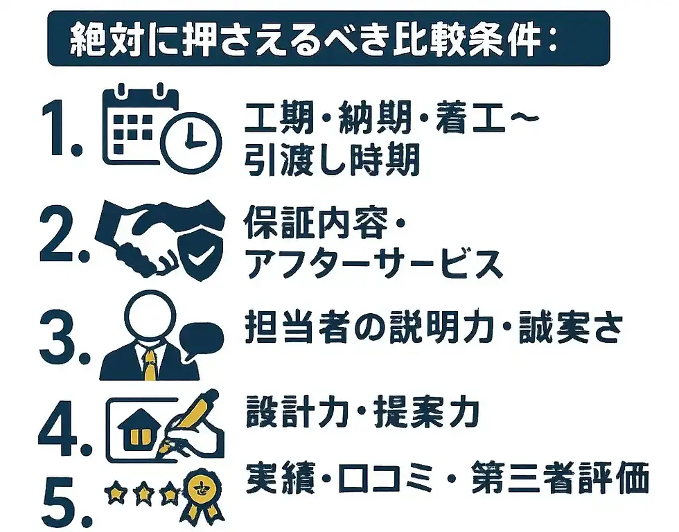 金額・価格以外に比較すべき条件