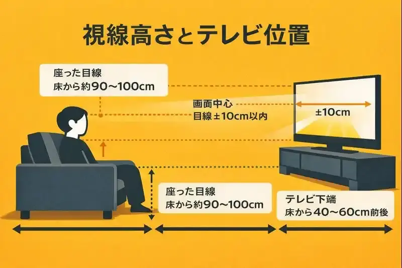 視線の高さとテレビ位置