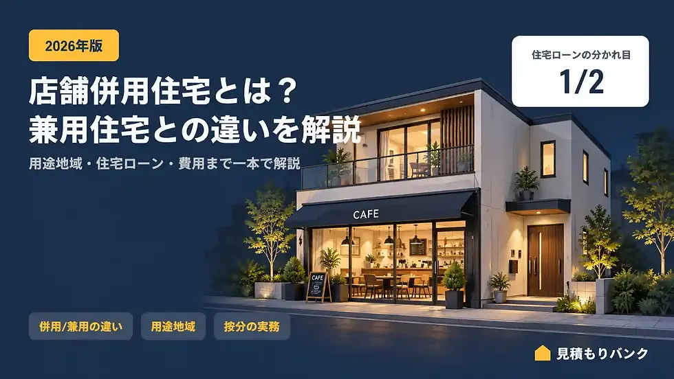 店舗併用住宅とは?兼用住宅との違い・建てられる用途地域・住宅ローン・費用のすべて【2026年版】
