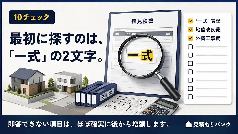 見積書のチェックポイント10|「一式」を見たら必ず止まる