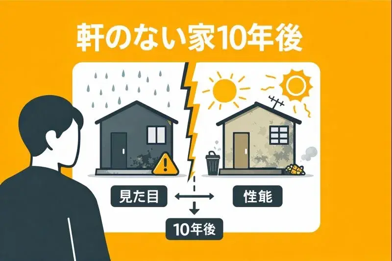 軒のない家10年後どうなる？見た目と性能の変化を検証