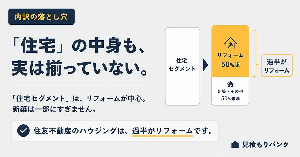 セグメント名に「住宅」と書いてあっても、中身は違います