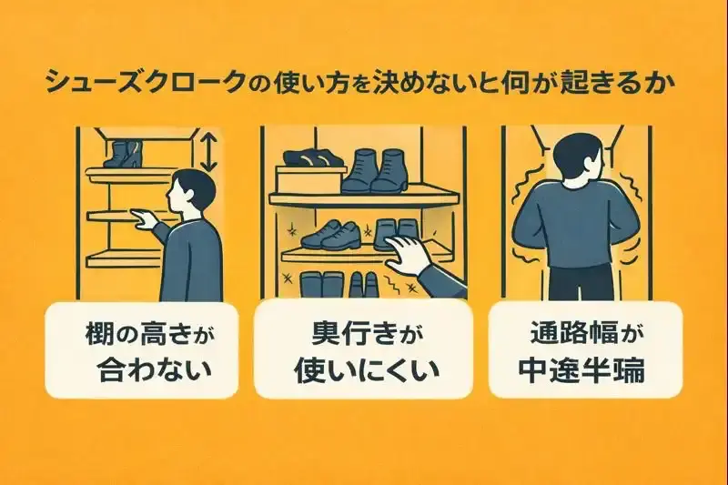 シューズクロークの使い方を決めないと何が起きるか