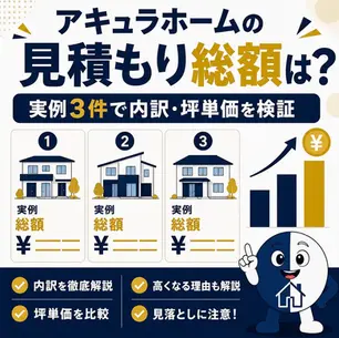 アキュラホームの見積もり総額は?実例3件で内訳・坪単価を検証