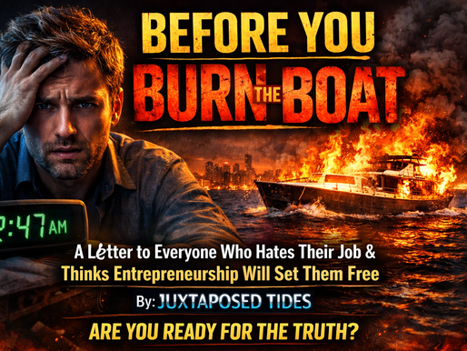 BEFORE YOU BURN THE BOAT: A Letter to Everyone Who Hates Their Job and Thinks Entrepreneurship Will Set Them Free